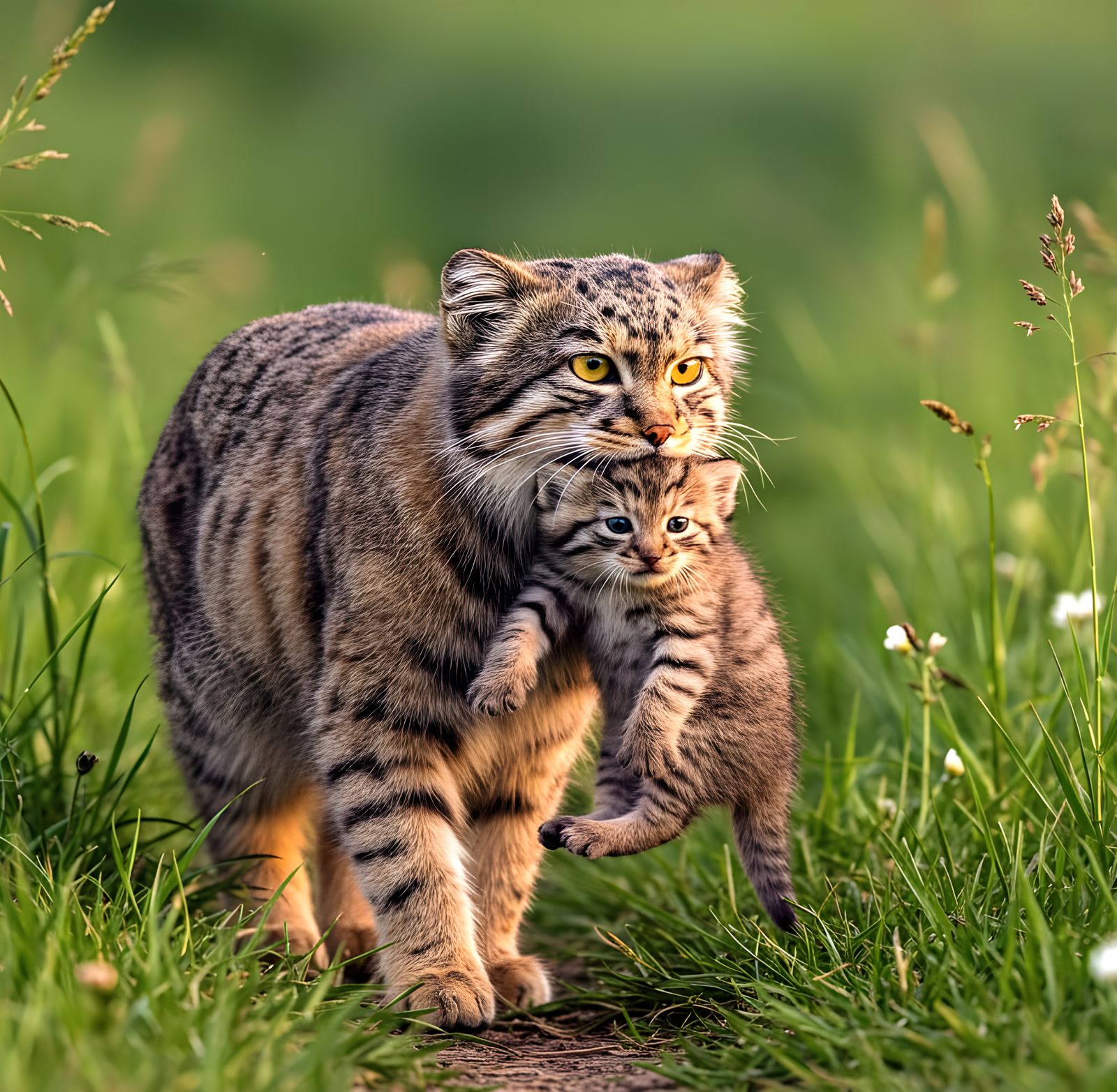 Pallas's Cat and Kitten