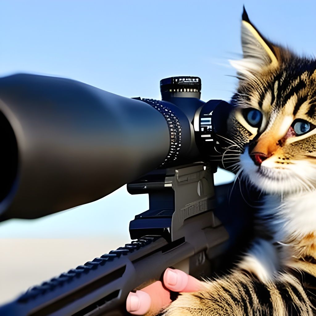 cat with weapon