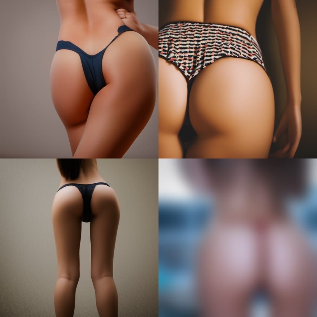 AI Art Generator: Sexy woman in thong bending over