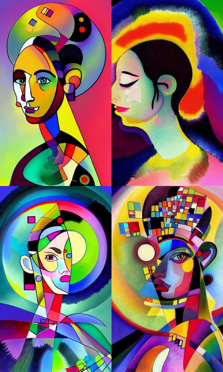 Portrait of a princess 8k resolution concept art Kandinsky d...