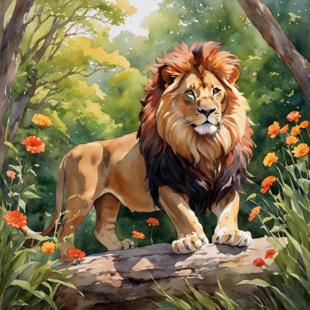 lion friends <lora:Soft Animals:1.0> 