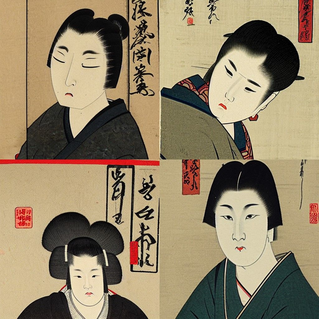 A portrait in the style of Shin hanga