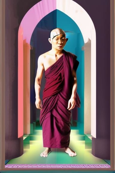 Buddhist monk, enlightenment, fruitiger aero