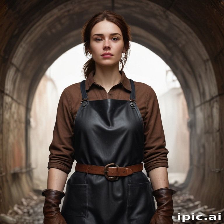 Woman in apron in an industrial environment - 1