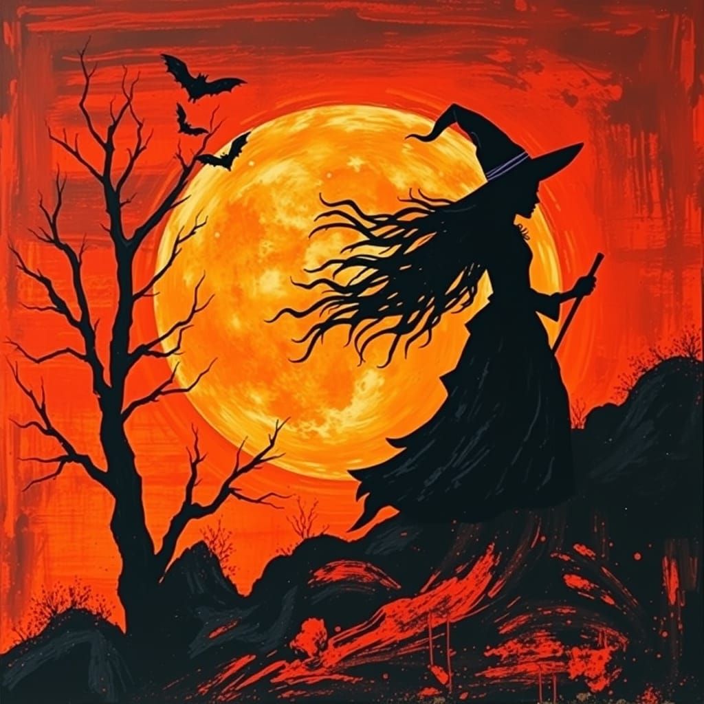 Witches Fly at Full Moon  by @BexRab