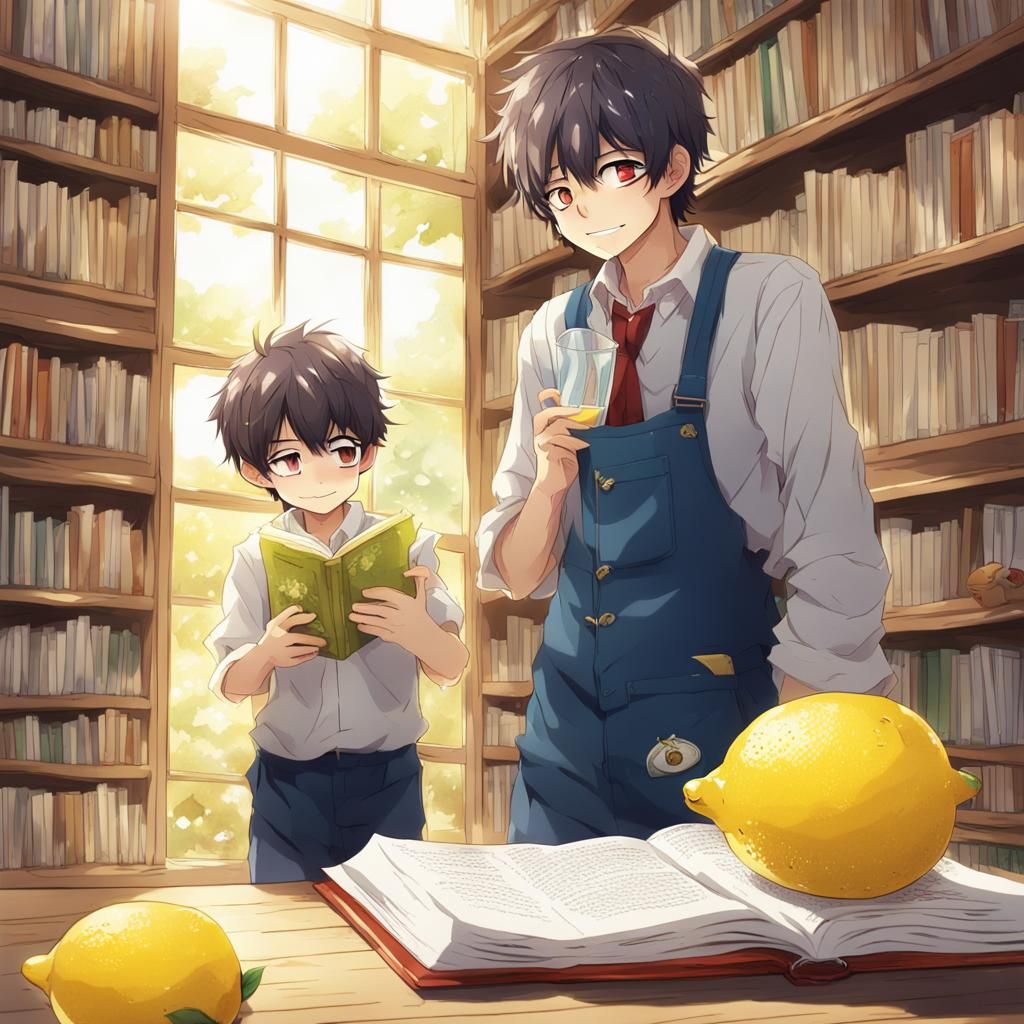 Lemon comes out of a glass full of ice and talks to a cute l...