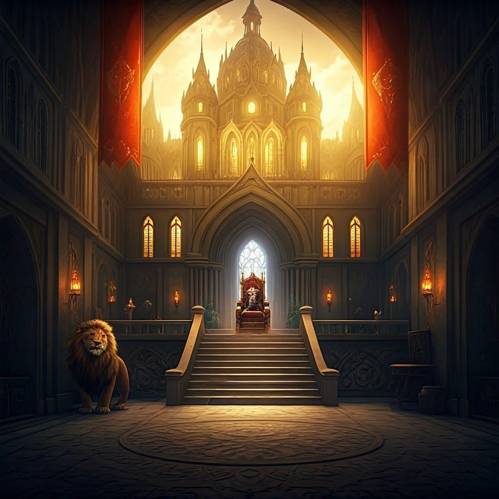 Ethereal Palace in French Renaissance Style with Regal King...