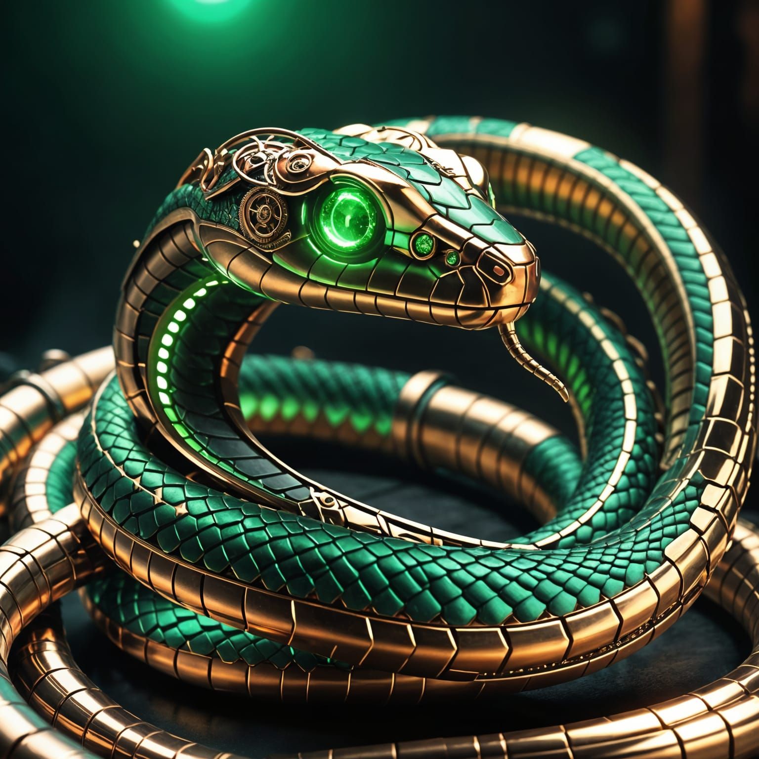 Steampunk Snake - AI Generated Artwork - NightCafe Creator