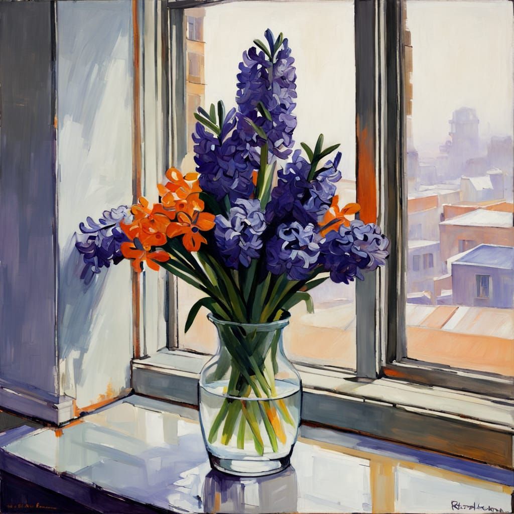 Surrealistic Post-Apocalyptic Bouquet in Oil