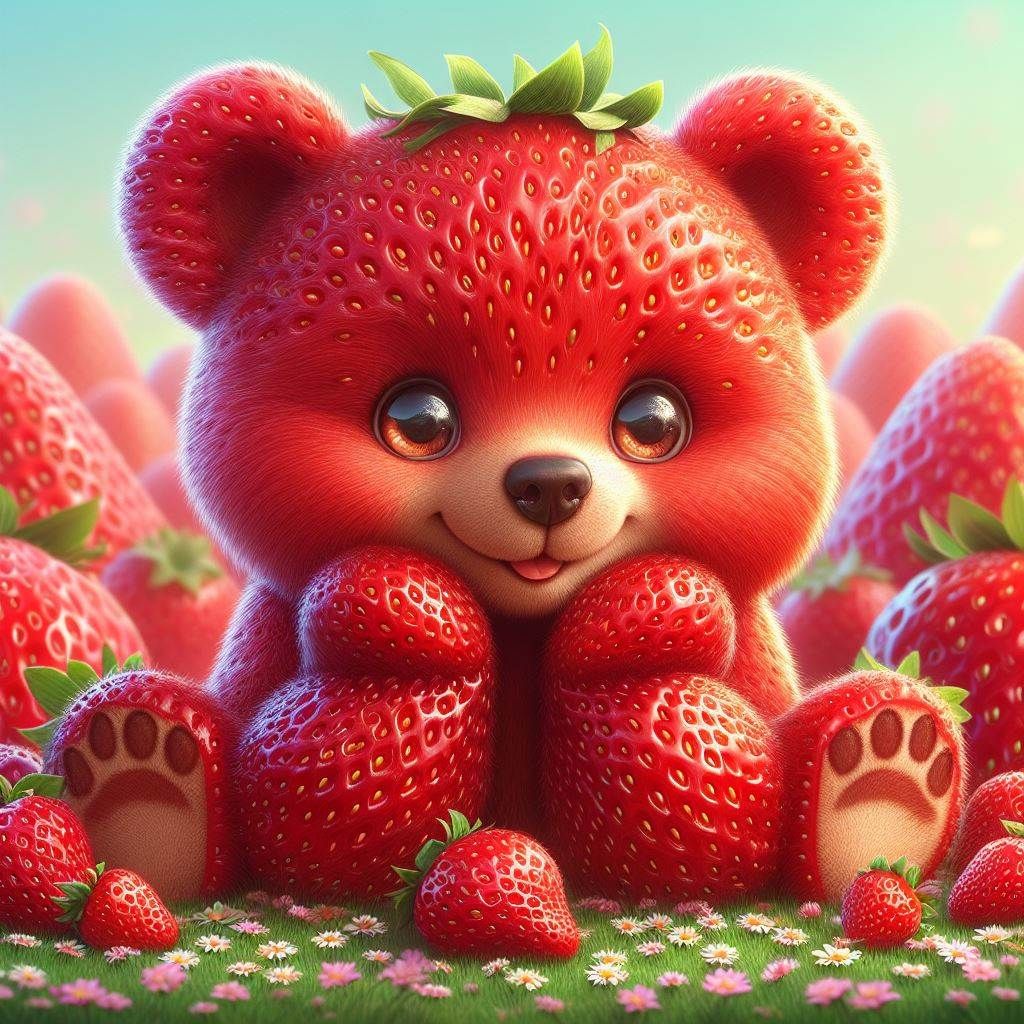 Ourson fraisé 🍓 Adorable Gourmandise 🍓