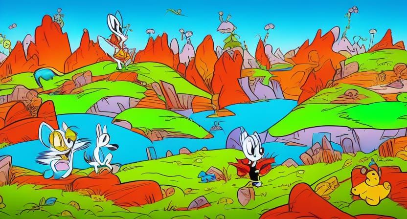 loony toons style landscape