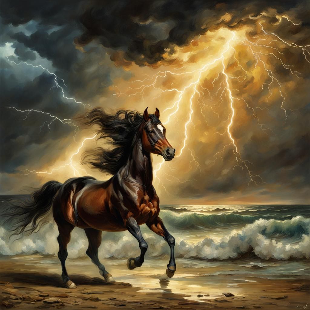 horse on the beach  by @John Ville