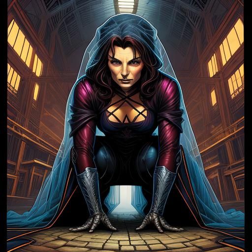 A Beautiful Woman Crouched Down Wearing Sheer Cloth