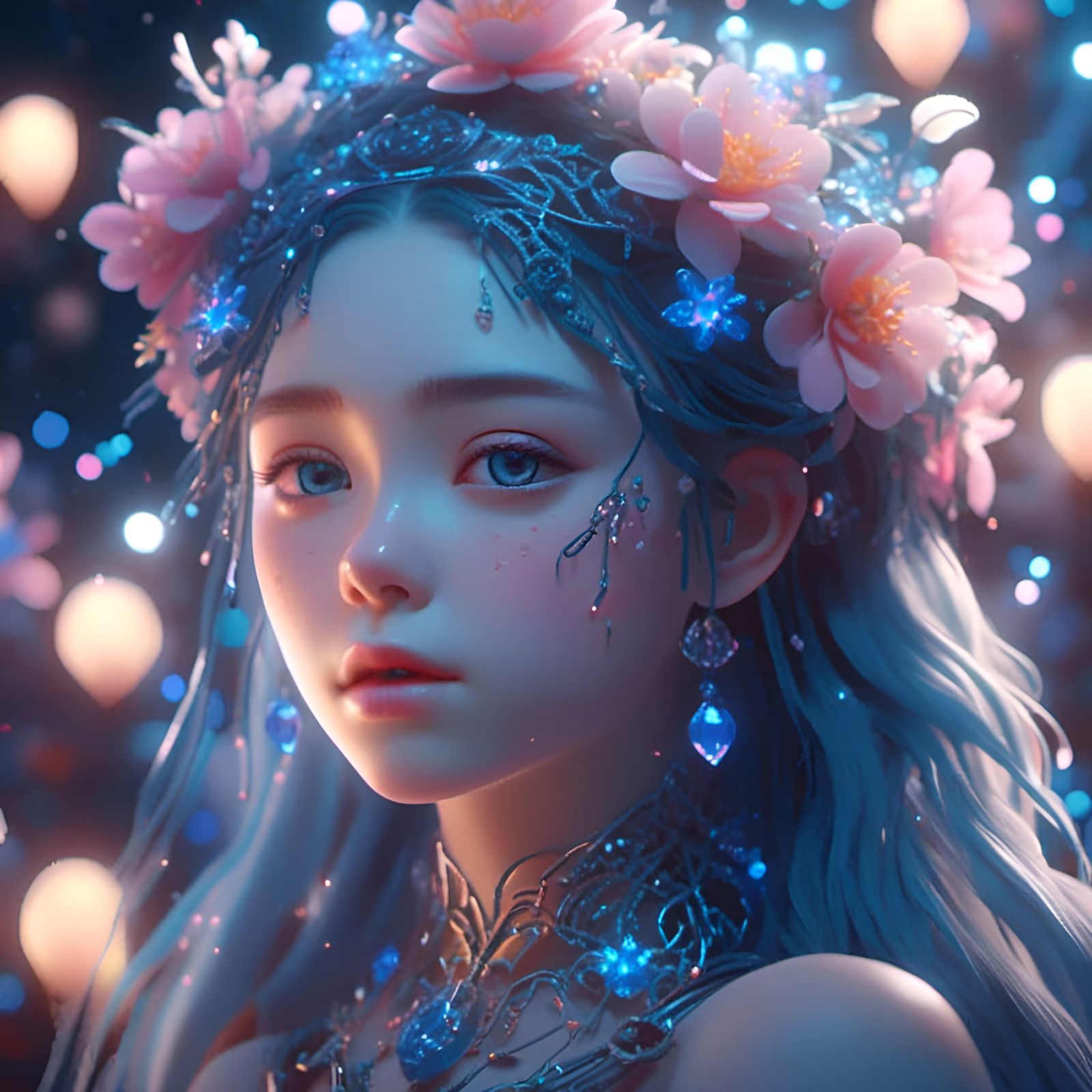 Crystalline Goddess DD V1 Version - AI Generated Artwork - NightCafe ...