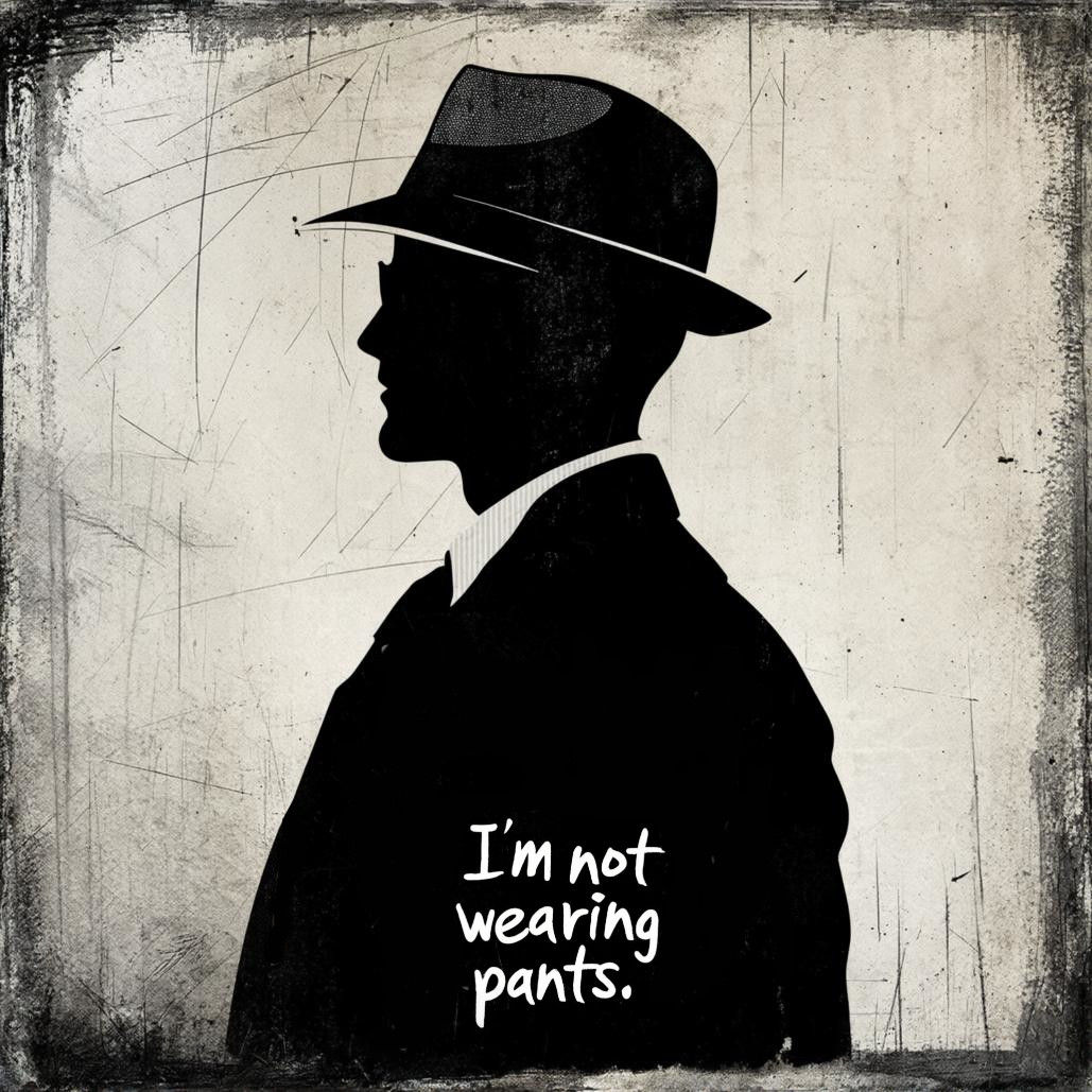 I'm not wearing pants.