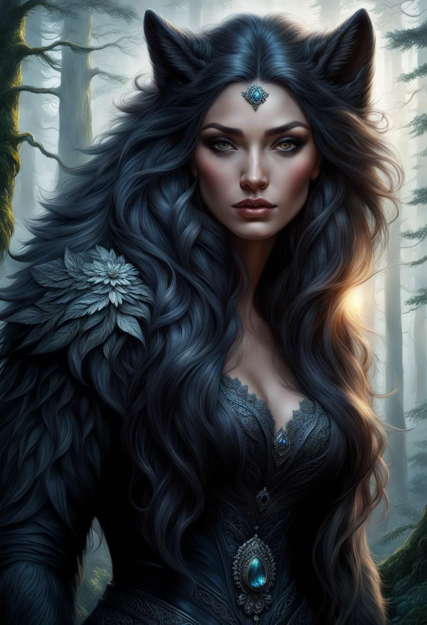 Werewolf female - AI Generated Artwork - NightCafe Creator