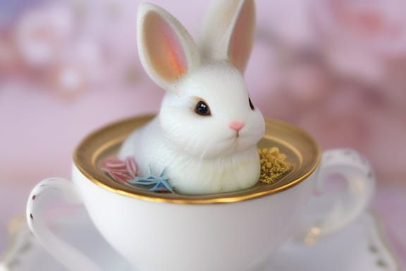 Adorable Bunny in a Cup