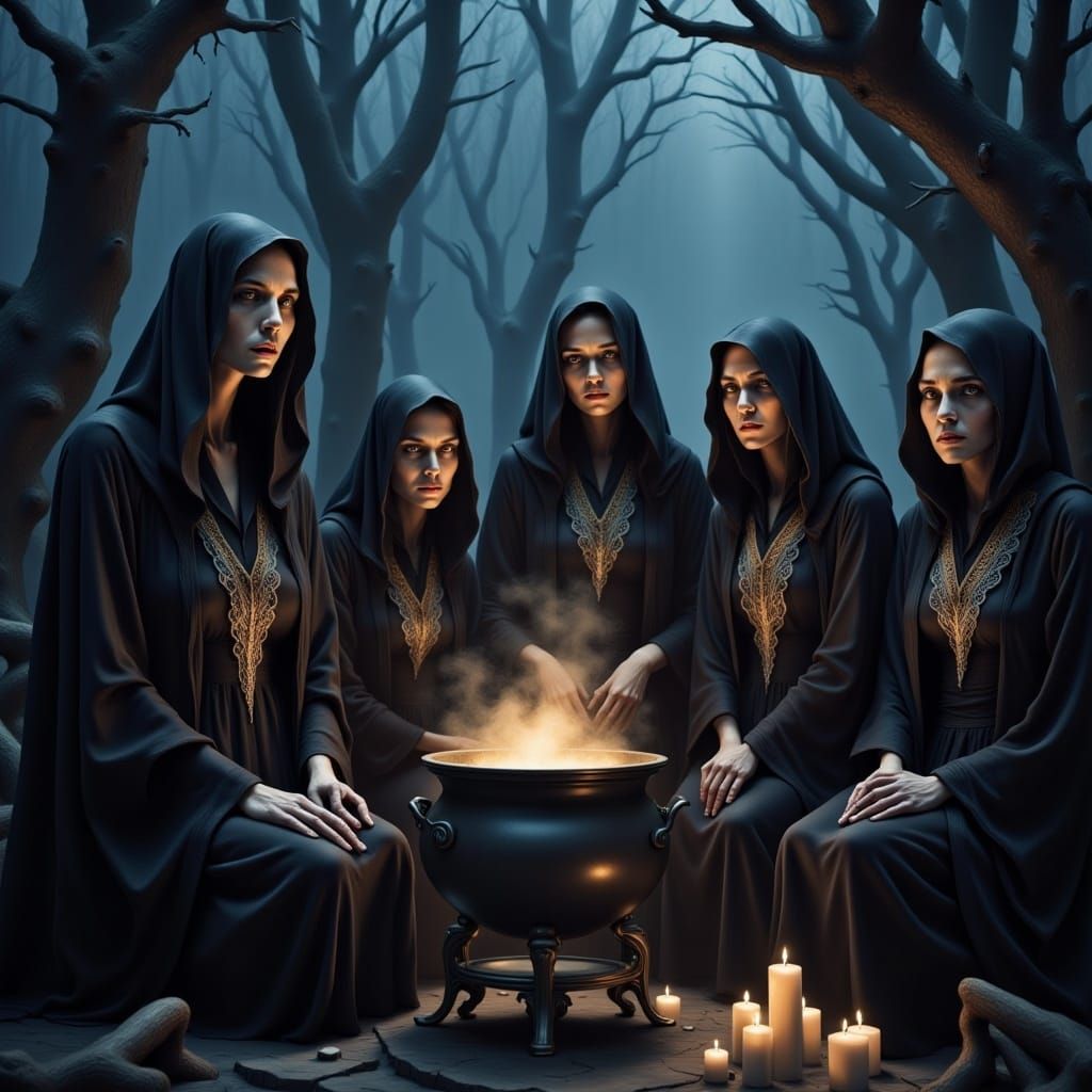 a coven of witches <lora:Eerie Vibes V1:1.0> 