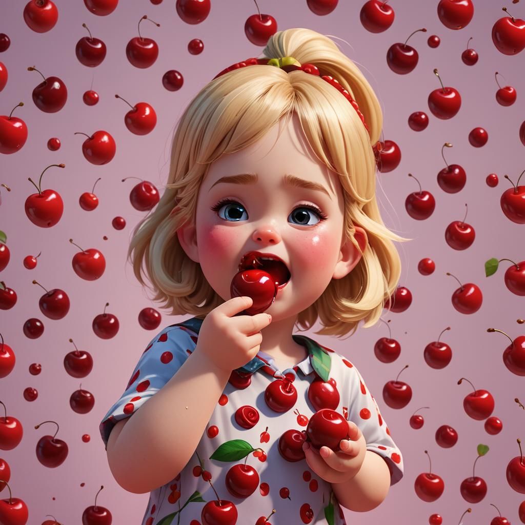 cute chibi cherry girl