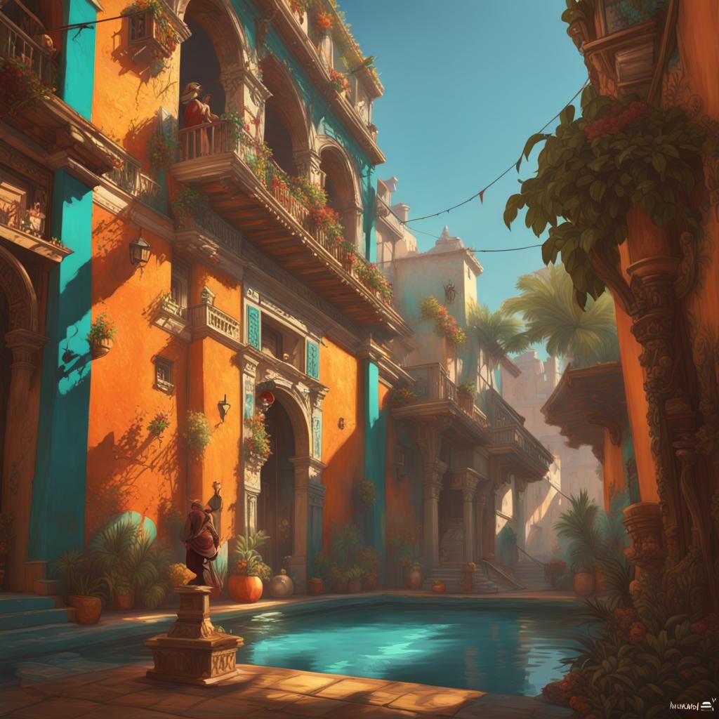 Mexico in 1800 8k resolution concept art by Greg Rutkowski d...