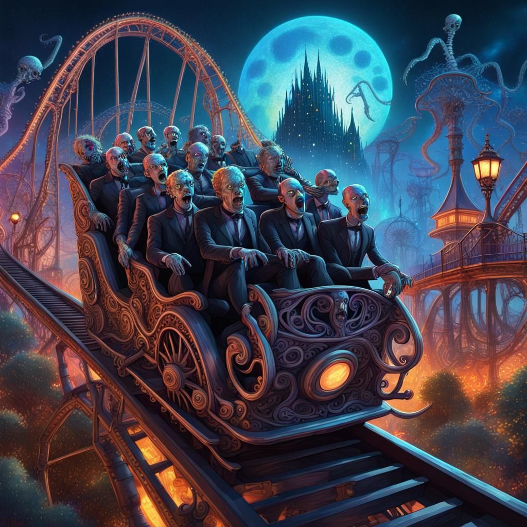 Zombie Rollercoaster AI Generated Artwork NightCafe Creator