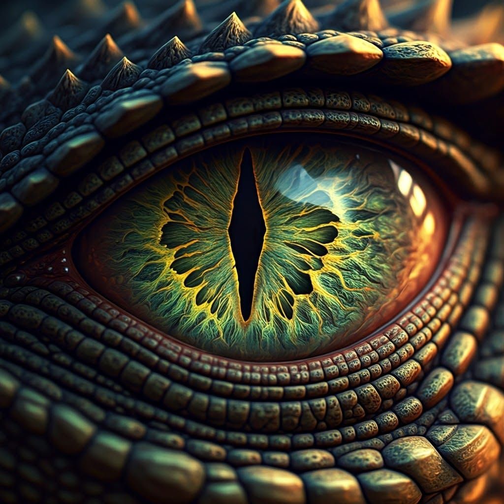 Hyperrealistic Dragon Eye Concept Art