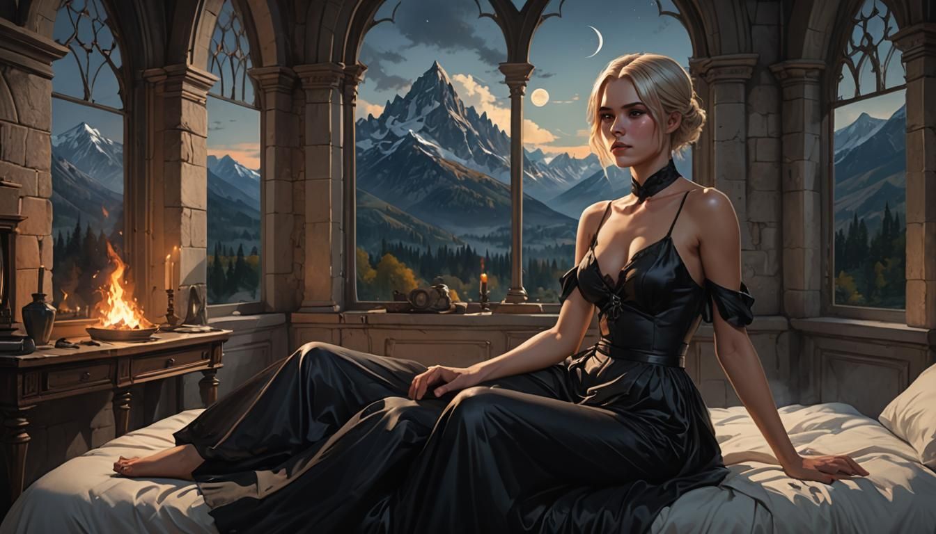 Lady in black.