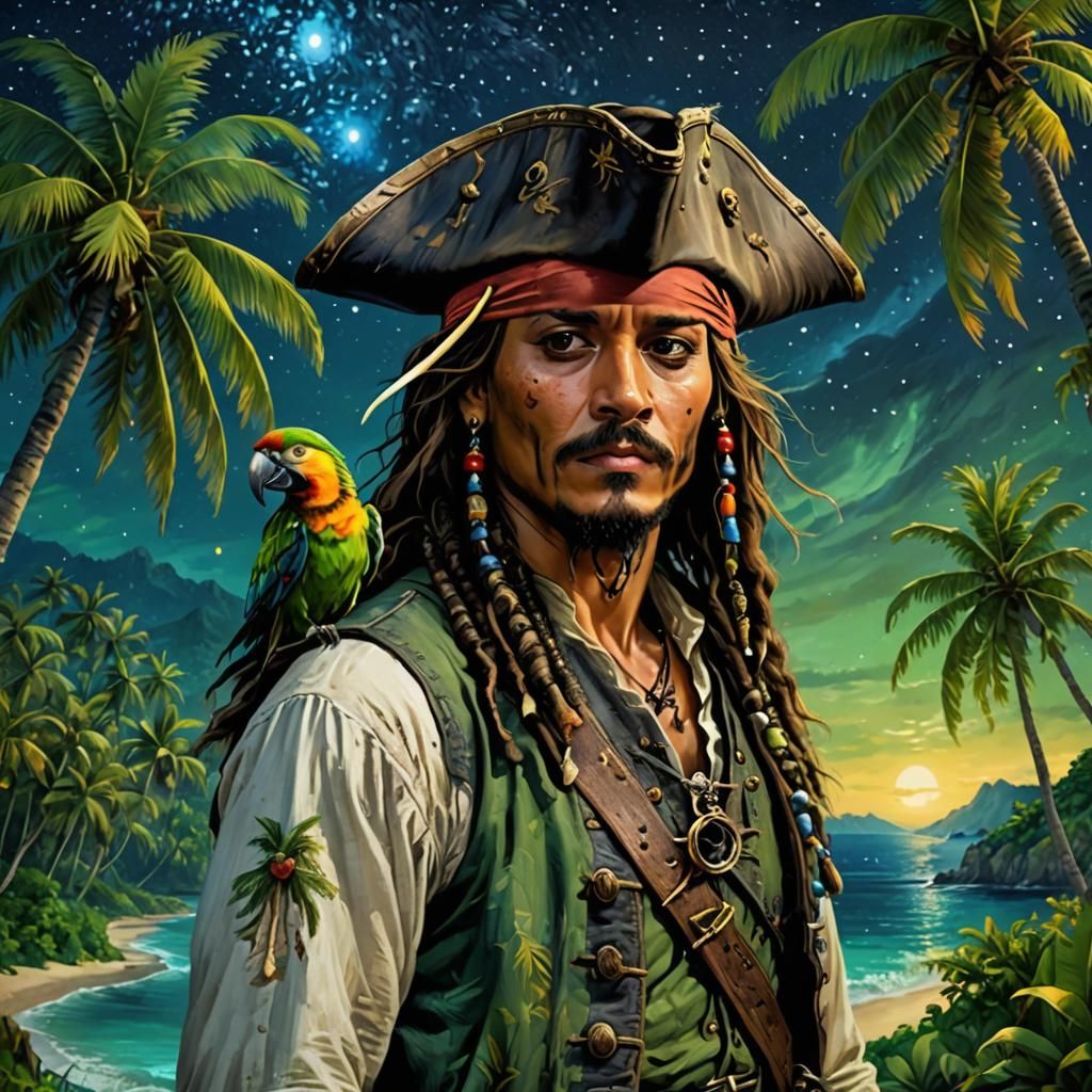 Another Jack Sparrow Portrait - AI Generated Artwork - NightCafe Creator