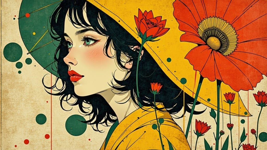 Alphonse Mucha Style Art Nouveau Image