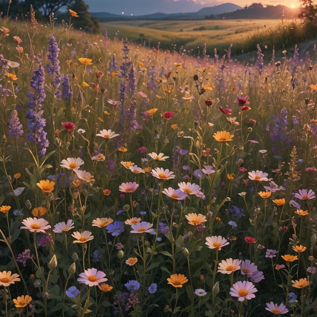 Um campo de flores