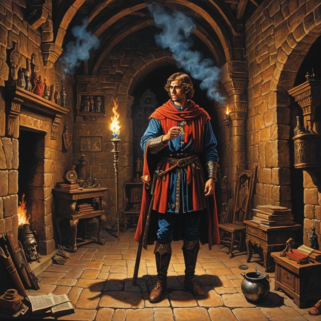 Man in Medieval Chamber - AI Generated Artwork - NightCafe Creator