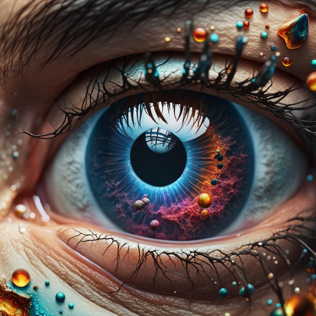 hyperrealistic close up photo of eye with space pupil - AI Generated ...