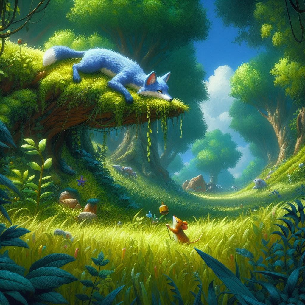 The Blue Fox and the Mouse