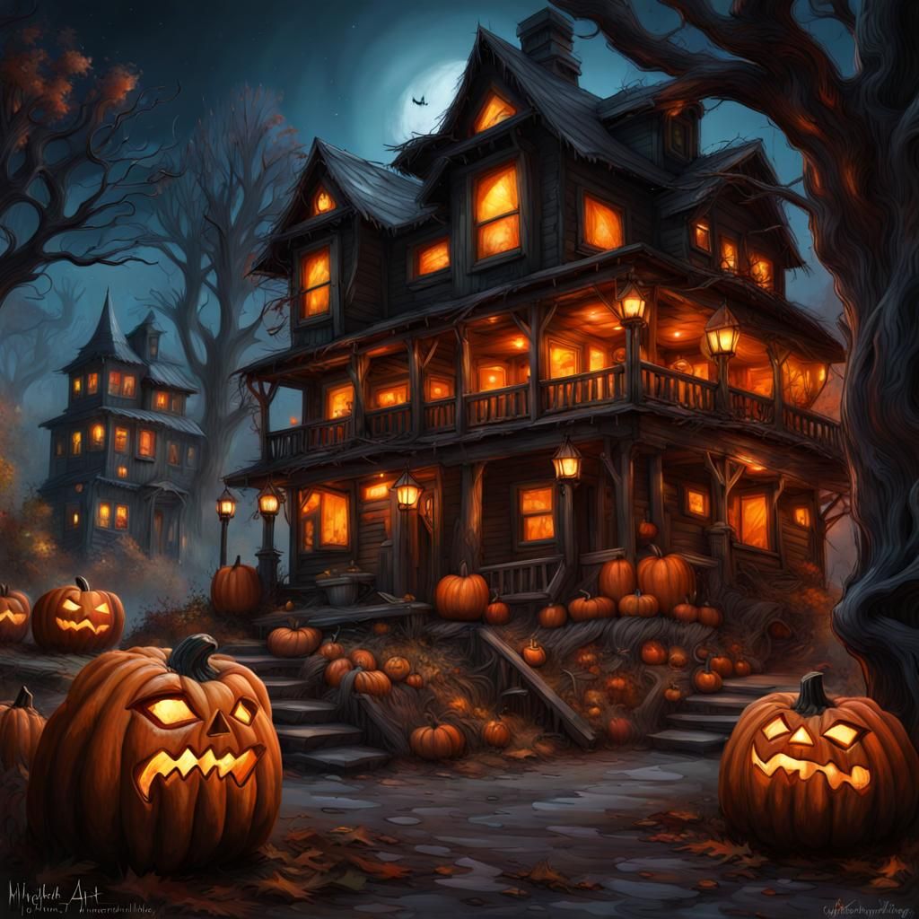 Welcome to Halloween Town - AI Generated Artwork - NightCafe Creator