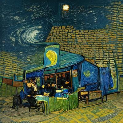The Night Cafe Terrace At Night
