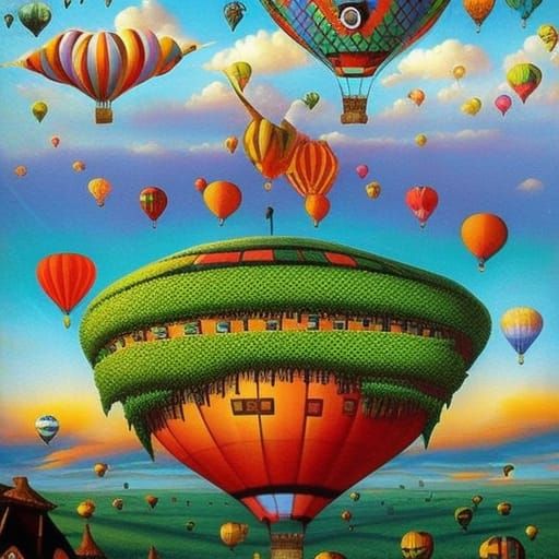 hot air balloon that's a little weird