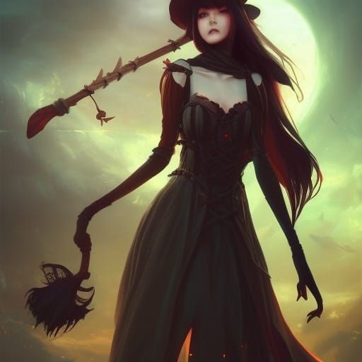 Pretty witch girl II - AI Generated Artwork - NightCafe Creator