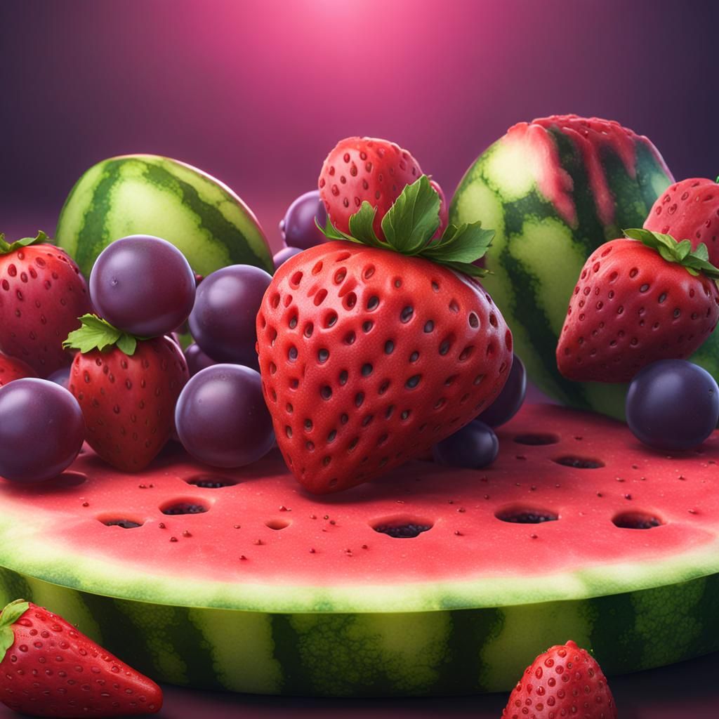 grape strawberry watermelon