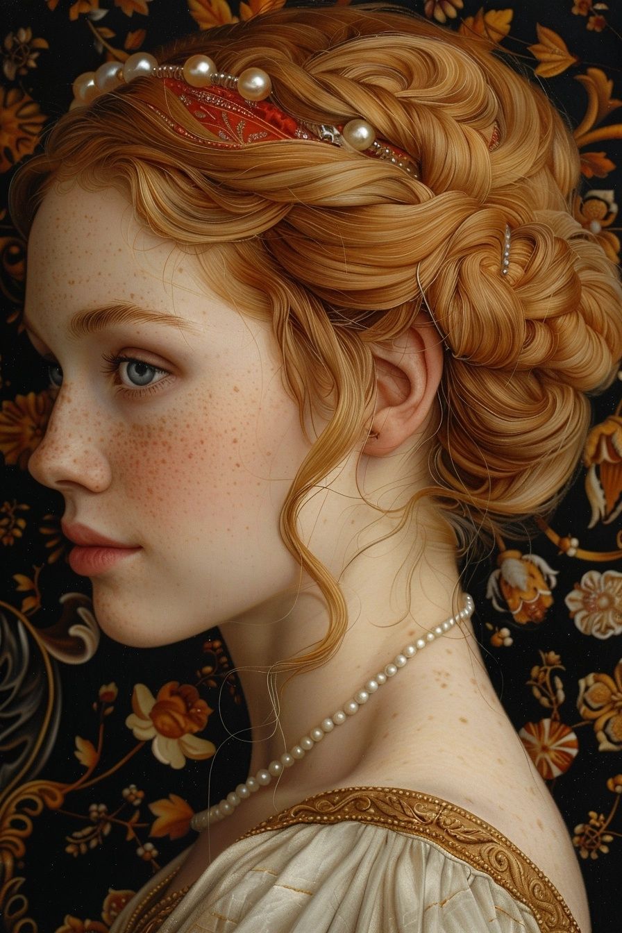 Прекрасная девушка в старинной одежде