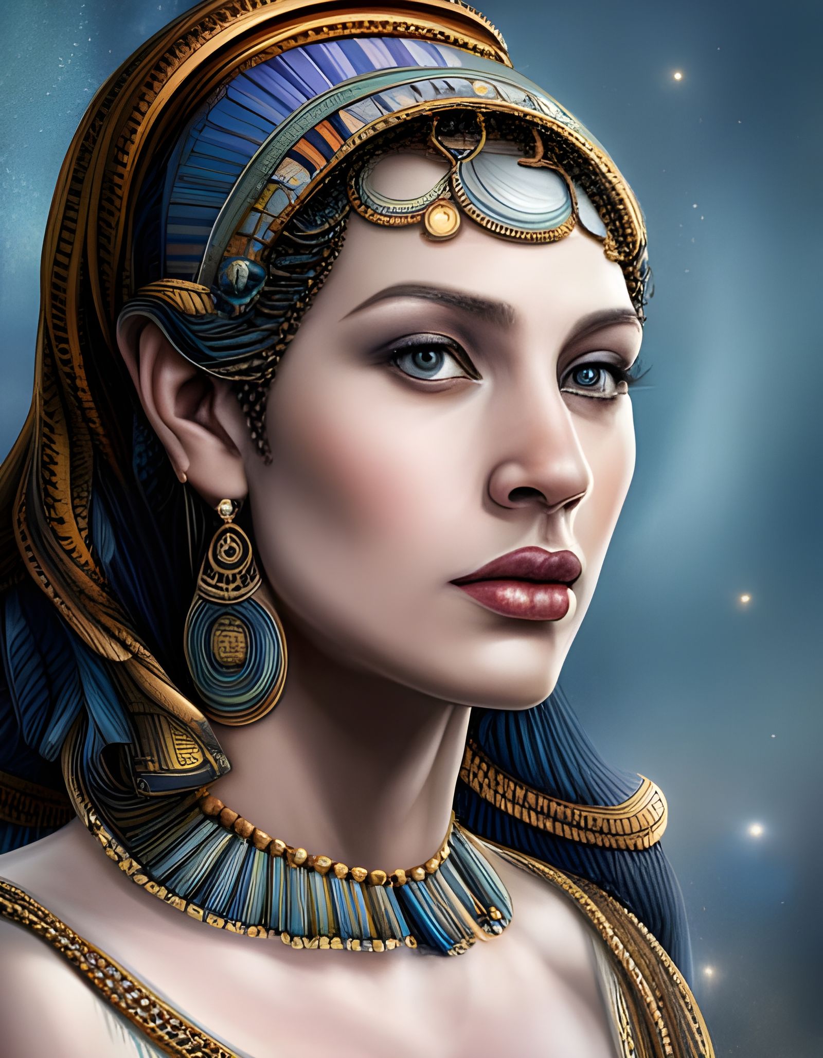 Hyper Detailed Portrait Of An Ancient Egyptian Princess - Ai Generated 