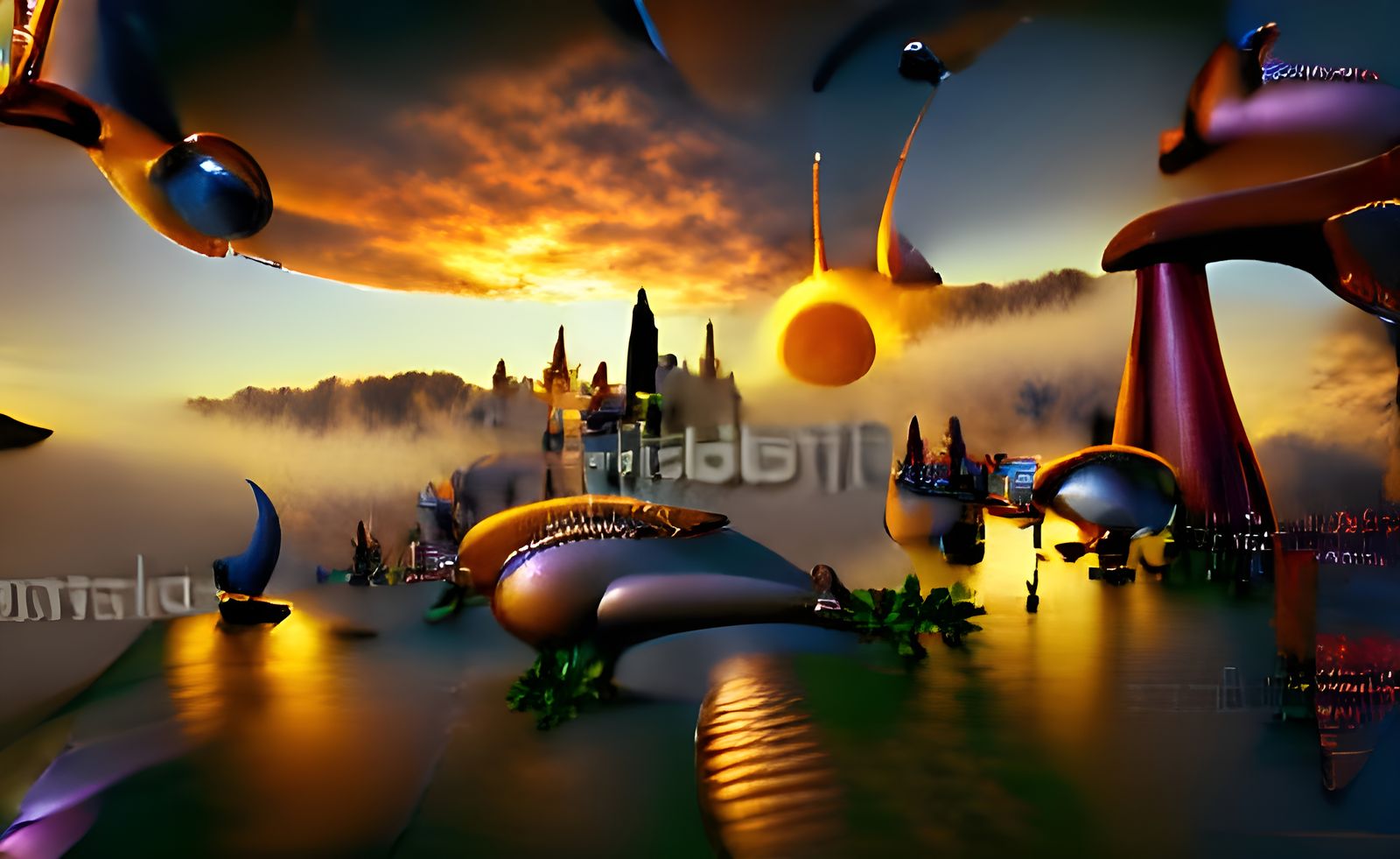 Fantasy World at The Sunset - AI Generated Artwork - NightCafe Creator