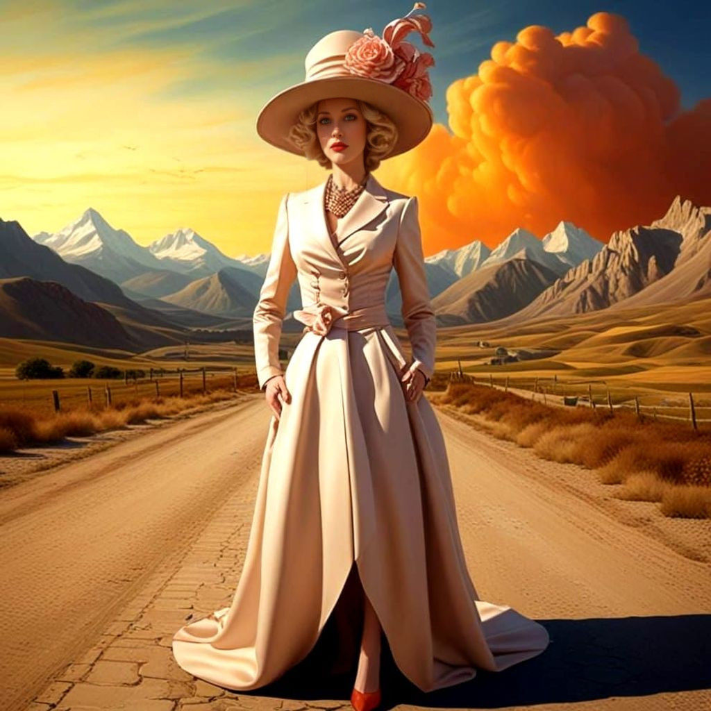 Elegant Lady in a Dreamlike Setting