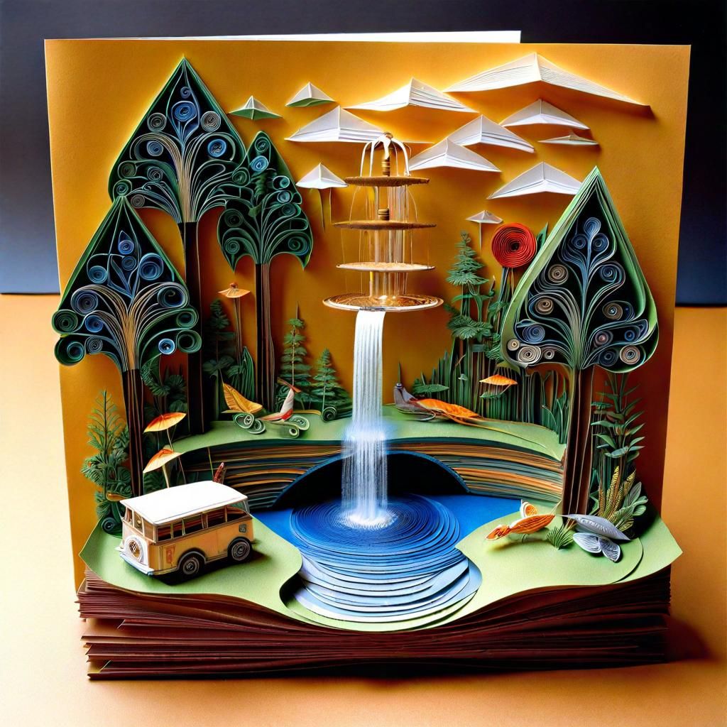 3D Paper Art Greeting Card AI Generated Artwork NightCafe Creator