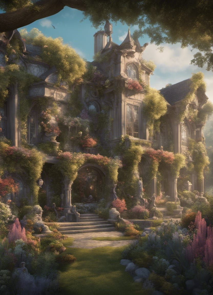 Garden Castle - AI Generated Artwork - NightCafe Creator