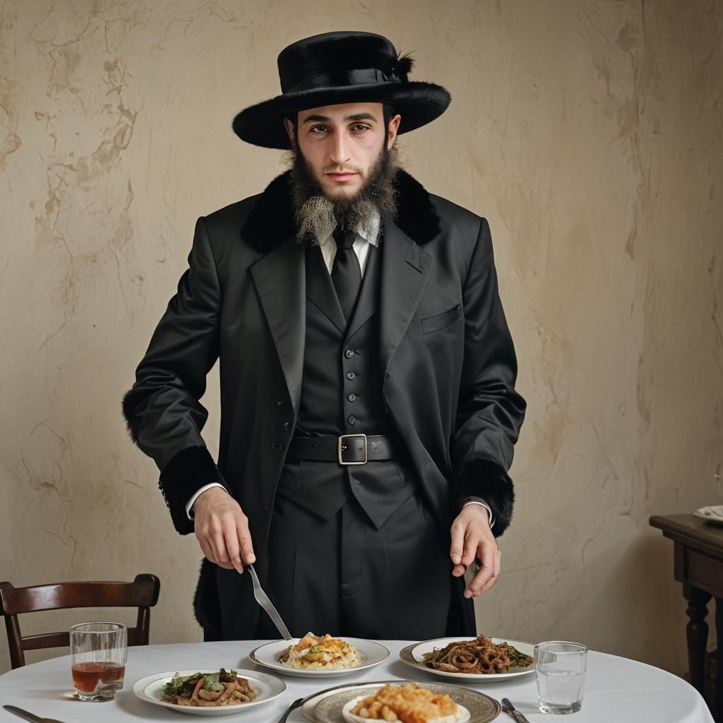 Hasidic Man in Traditional Attire Portrait