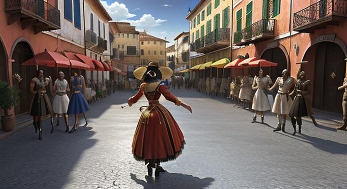 (Danse Kalinda Ba Doom) epic 1960s Spanish Creole street dan...