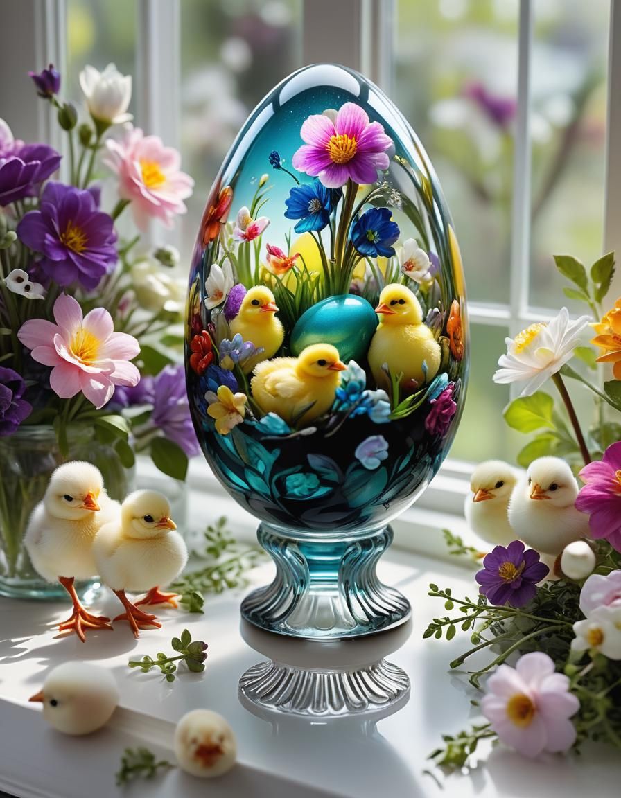 Chicks Inside A Glass Egg  by @Ate My Crayons 