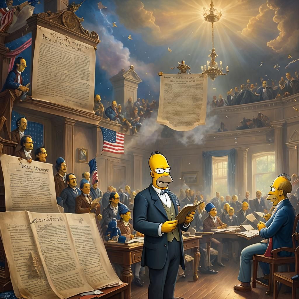 Homer Simpson reads the Declaration of Independence