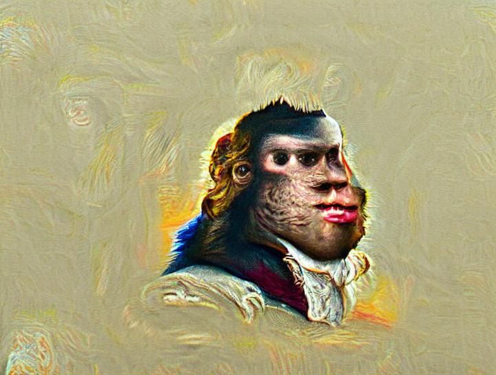 a portrait of a  18TH CENTURY ape