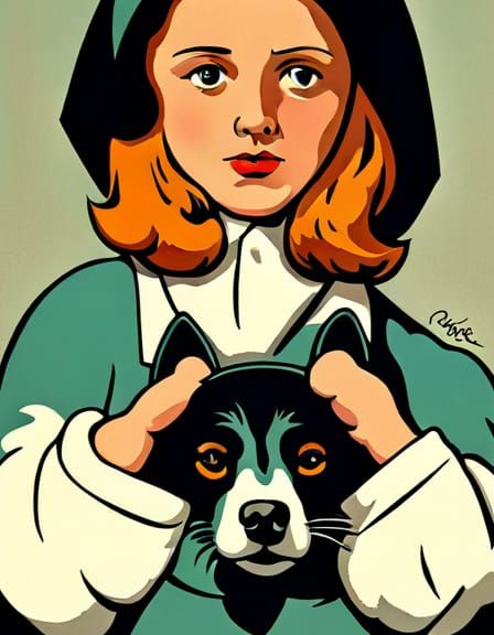 Vintage poster by Edward Penfield, polished, soft pastel col...
